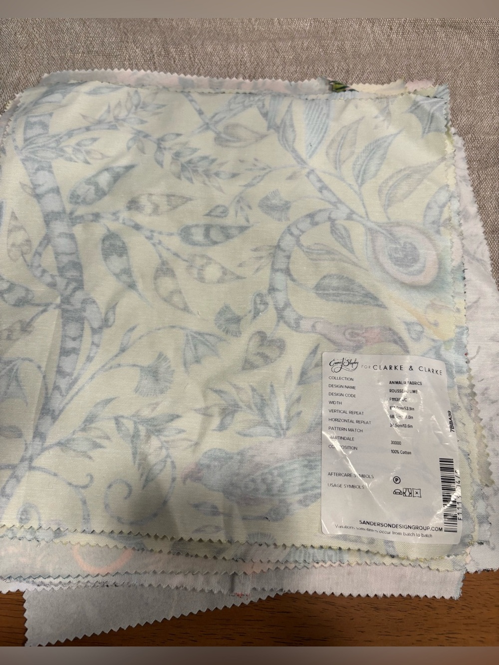Emma J Shipley Fabric Samples Lot 28 - Picture 5 of 9